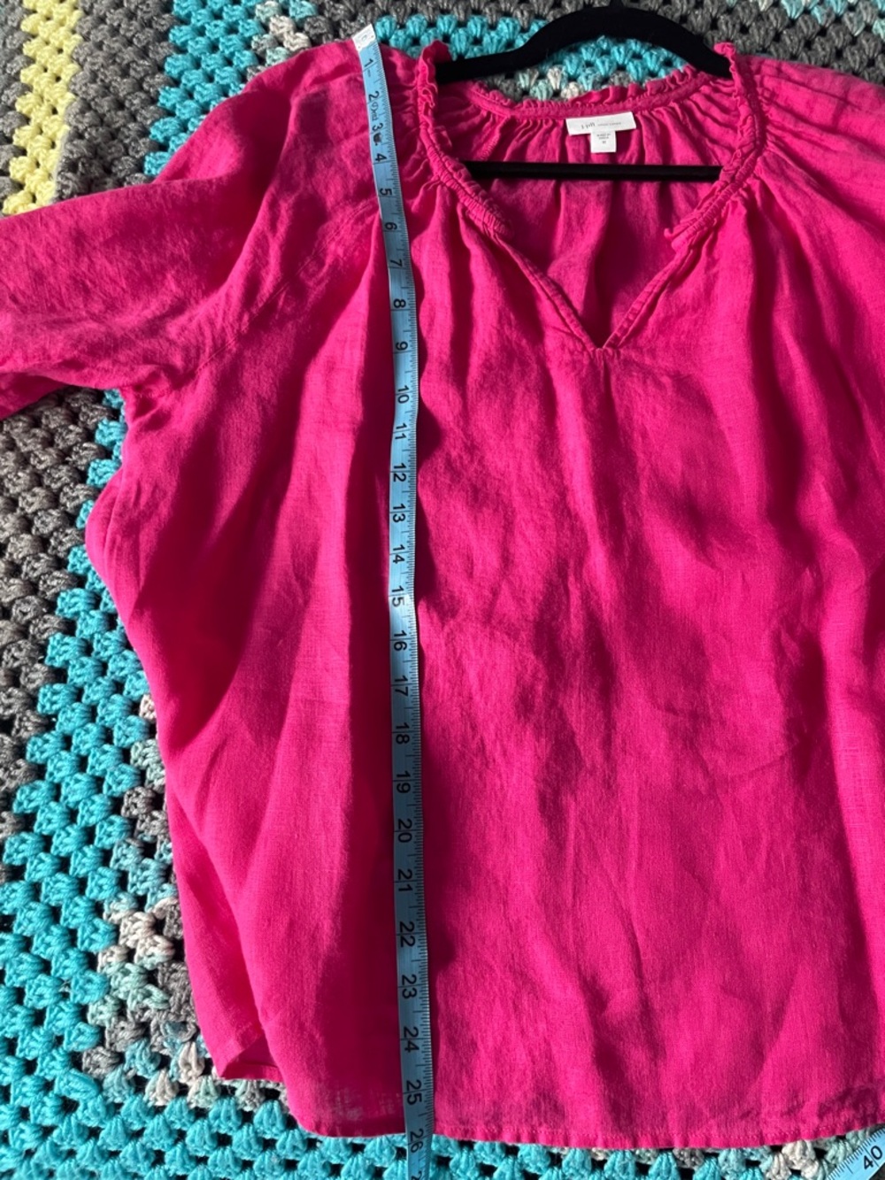 J. Jill Hot Pink Peasant Blouse - Picture 5 of 6